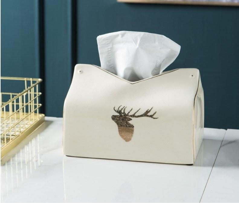Ceramic Crafts Creative Storage Box Tissue Box Set Home Decoration Cosmetic Box
