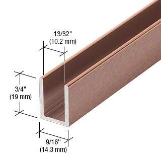 Antique Brushed Copper 3/8&quot; Fixed Panel Shower Door Deep U-Channel - 95&quot;