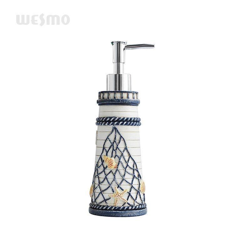 Factory Made Sandstone Resin Bathroom Accessories Manual Soap Dispenser