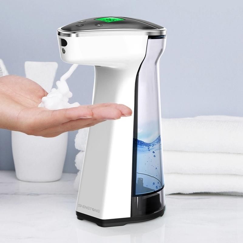 Hotel Use 480ml UV Sensor Sensortemperature Measurement Automatic Foam/Liquid Hand Cleaning Soap Dispenser with LCD Display