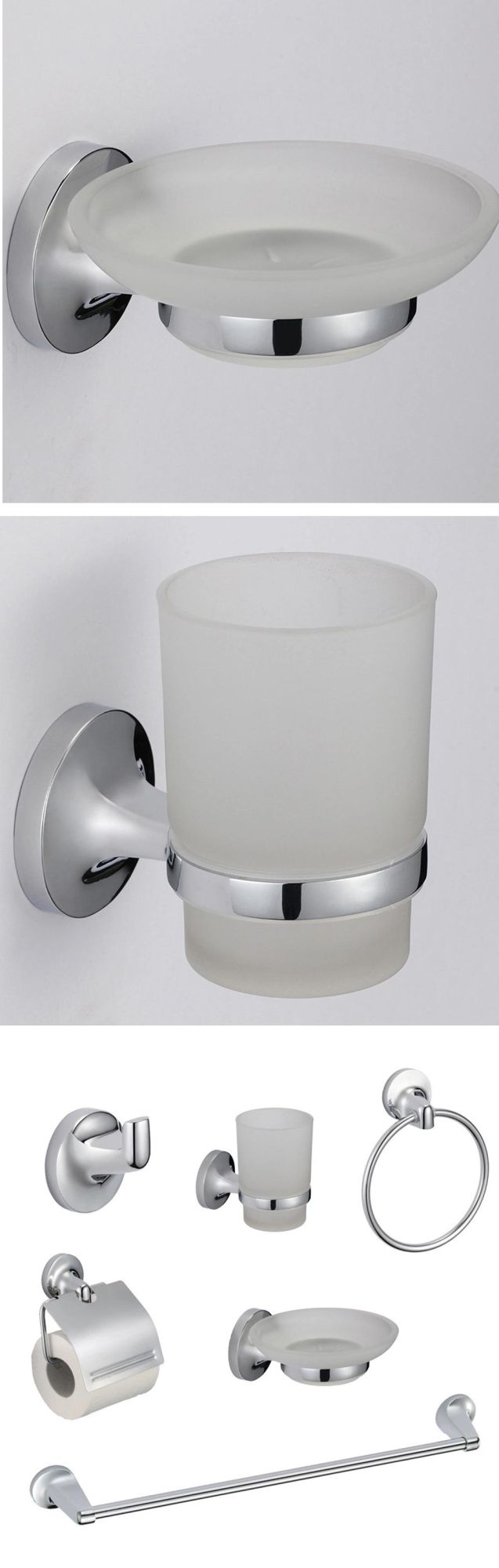 2022 New Bathroom Toilet Paper Holder Accessories 6sets Economic Series Zinc Alloy for Hotel Public Restroom