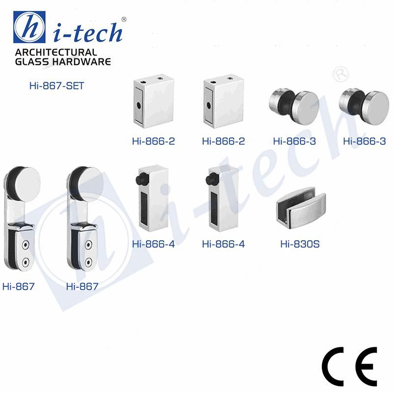 Hi-867 Set Popular Bathroom Glass Door Fitting Stainless Steel Accessories Shower Sliding System