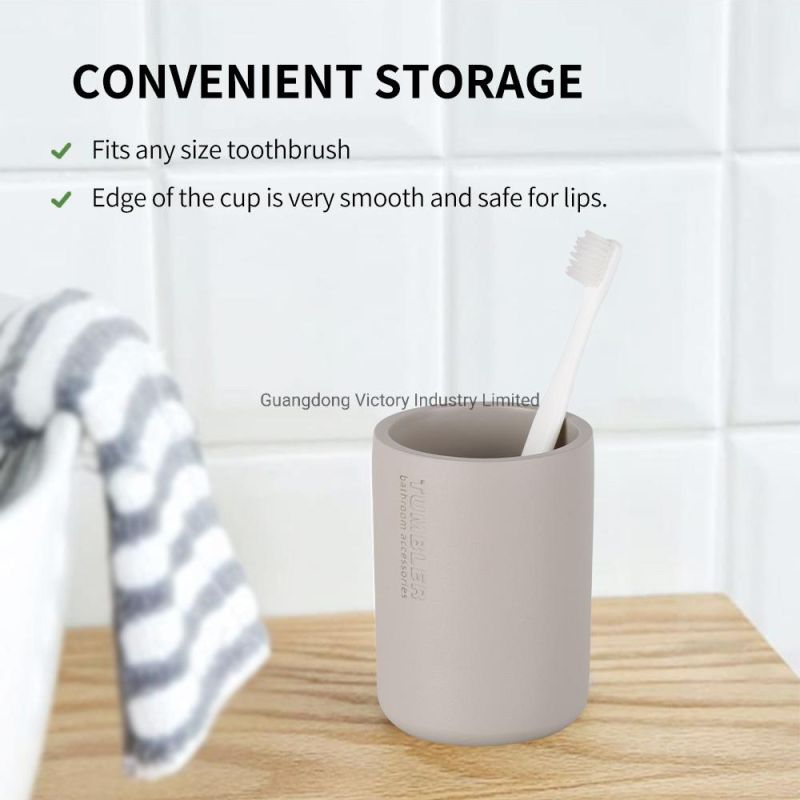 Bathroom Accessories Set 4 PCS Resin Liquid Soap Dispenser Toothbrush Holder and Cup Soap