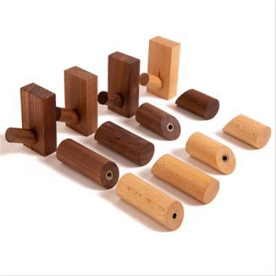 Beech Black Walnut Creative Solid Wood Coat Hook Rack for Wall