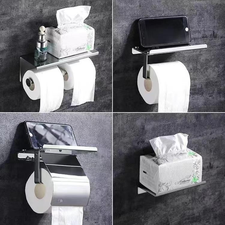 Stainless Steel Toilet Paper Holder Bathroom Toilet Paper Holder Full Box Self Adhesive Toilet Paper Holder
