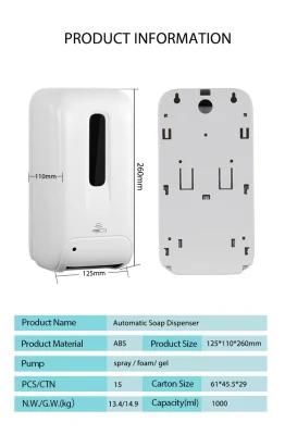 Senior Customized Practical Washroom Sensor Hand Sanitizer Soap Gel Dispenser