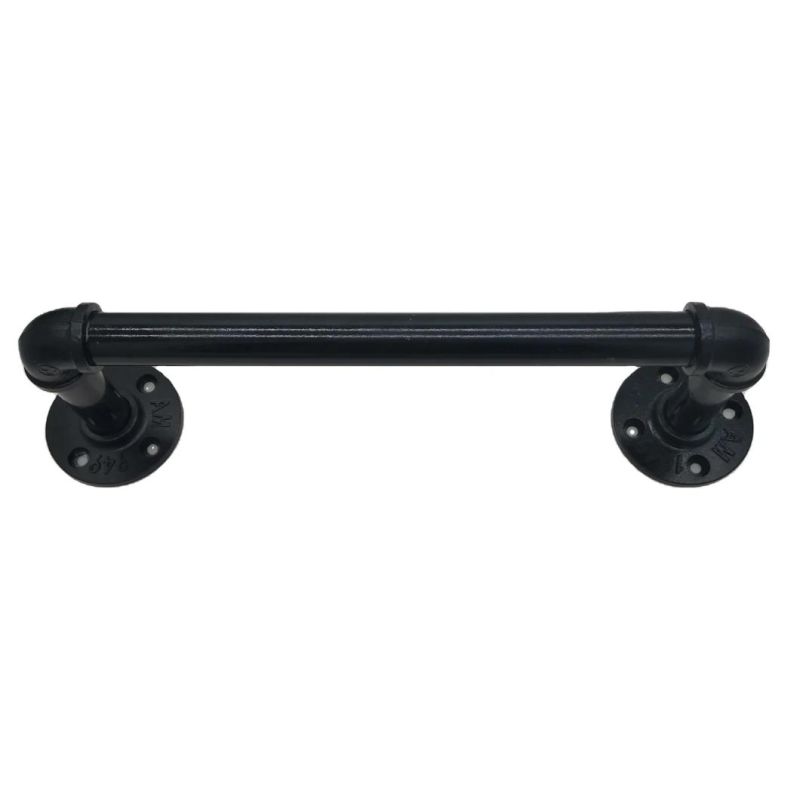 China Nr DIY Malleable Black Cast Iron Towel Rack with Black Iron Floor Flange