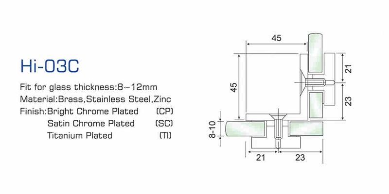 Hi-03c 90 Degree Glass Clip Circle Connector