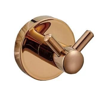 Round Base Bathroom Design 304 Stainless Steel Wall Mounted Rose Gold Bathroom Accessories Set Robe Hook Paper Holder