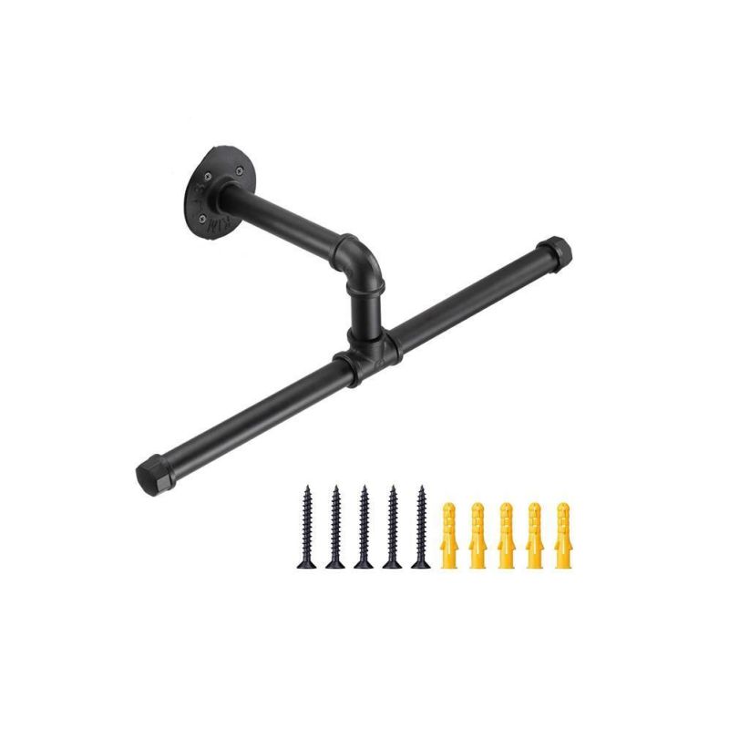 Bulk Supply Pipe and Fittings 1/2′ ′ 3/4′ ′ and 1′ ′ Black Malleable Iron Towel and Clothes Rack for Bathroom Decoration