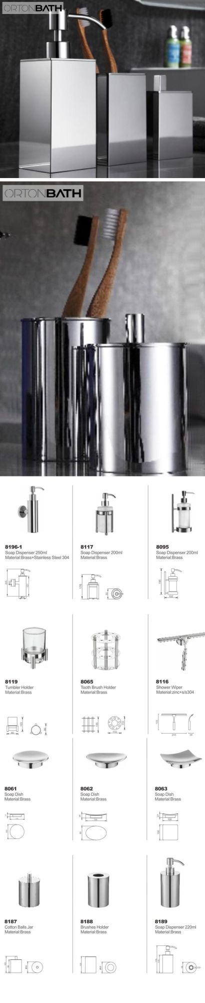 Brass Stainless Steel Commercial Luxurious Soap Dispenser Bathroom Accessories Set for Hotel Public Restroom