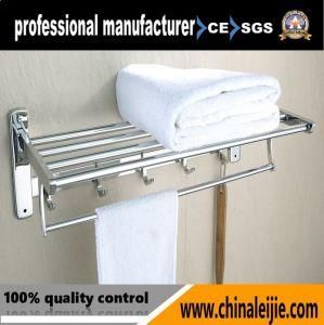 Wall Mounted Bathroom Toilet Bath Room Folding Stainless Steel Accessories Towel Rack with Hook