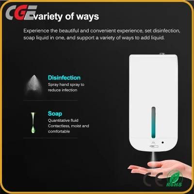 Hot Sale 1000ml Automatic Spray Soap Alcohol Sensor Touchless Hand Sanitizer Soap Dispenser