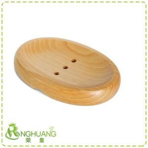 Oval Quality Beech Wood Wholesale Wooden Soap Dish for Bath Room