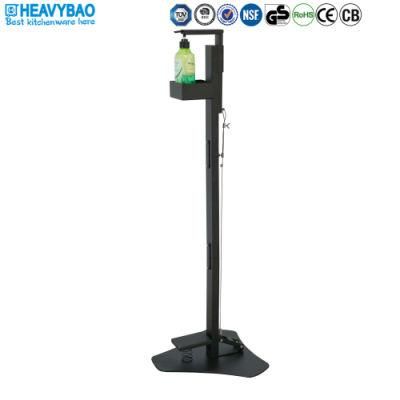 Heavybao Black Foot-Operated Soap Dispenser Stand Hand Sanitizer Bracket
