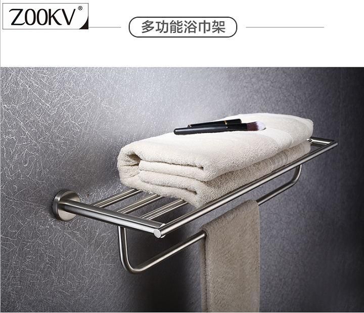 4 Hook Rack Hanger Towel and Clothing Hanger Stainless Steel Storage Hooks Towel Rack Stand