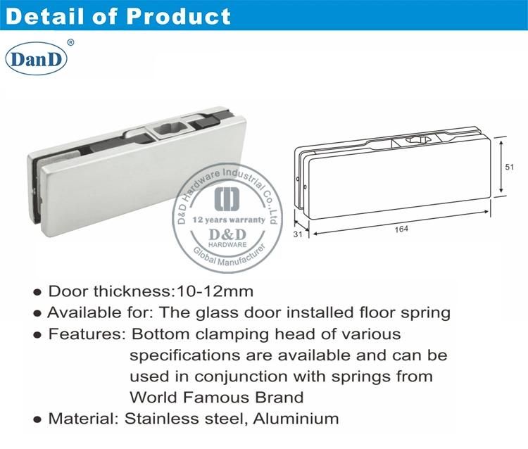 Stainless Steel Bottom Clamping Head Patch Fitting for Glass Door