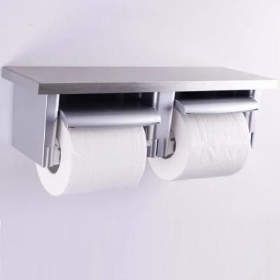 Silver Hanging Toilet Paper Holder with Shelf Roll Paper Holder