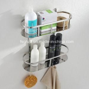 Multi-Functional Polishing Bathroom Basket Shampoo Holder with Hooks (6612)