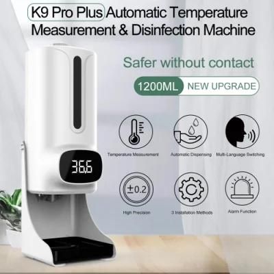 Battery Operated K9 PRO Plus Thermometer Automatic Spray Hand Sanitizer Dispenser