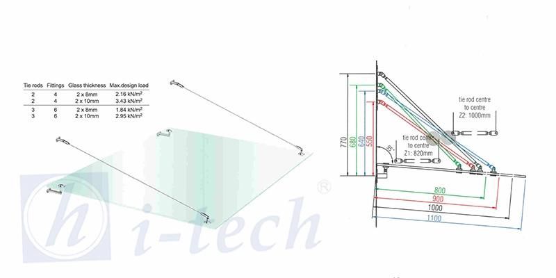 Hi-246 High Quality Stainless Steel Glass Door Glass to Pipe Connector Canopy Fittings Connection with Glass