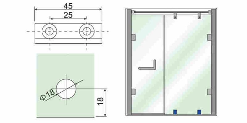 Hi-801 Superior Quality Shower Door Glass to Wall Clamp Clips