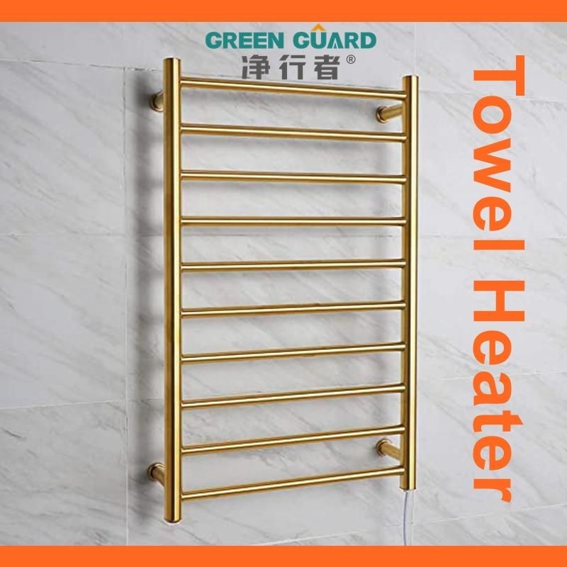 Luxury Golden Color Polish SUS 304 Tube Towel Warming Racks