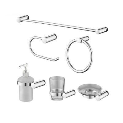 Bathroom Luxury Accessories Zinc Round Washroom Accessories 6 Pieces Set