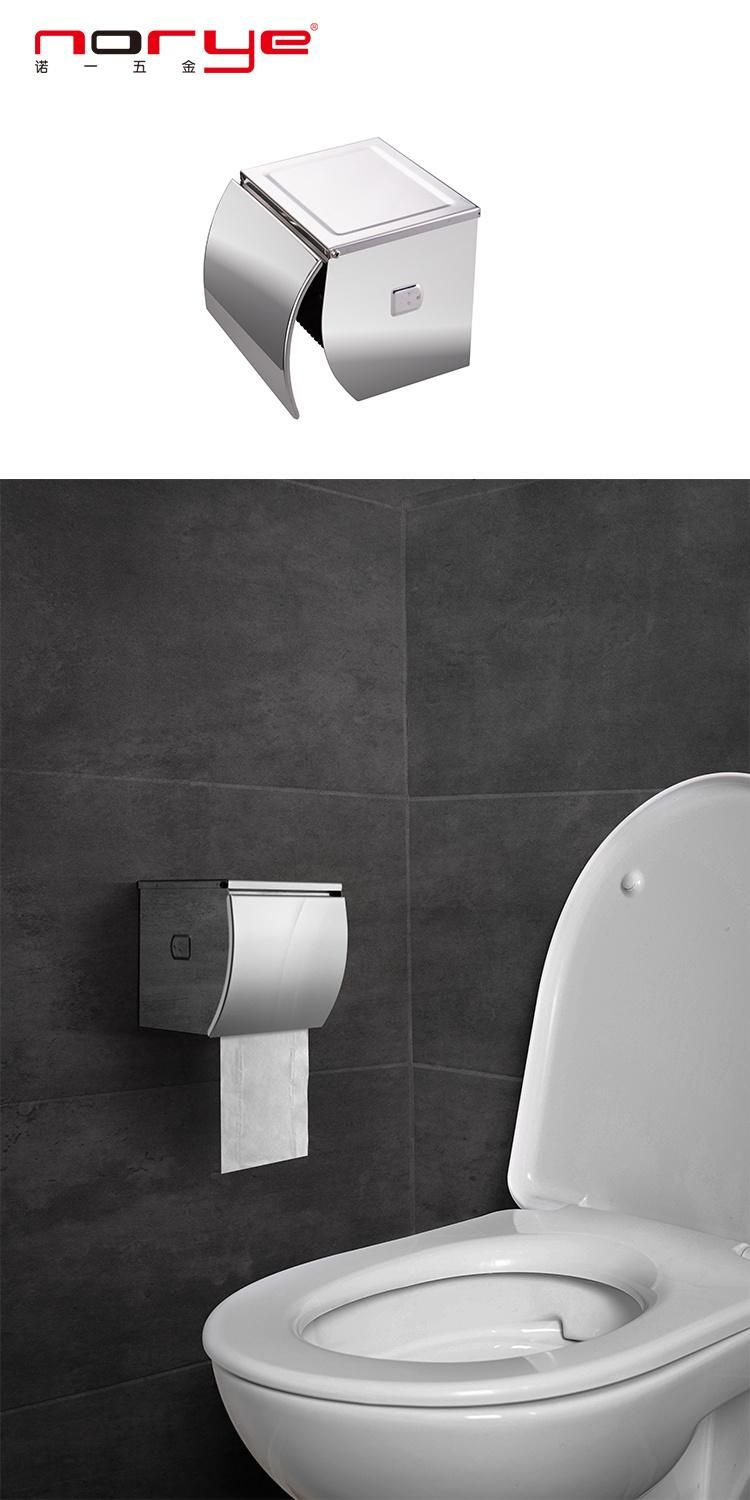 Roll Toilet Paper Holder with Phone Shelf and Cover