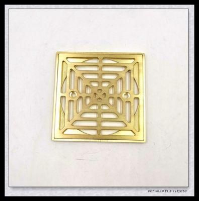 Zinc Alloy Brushed Gold Square Shower Drain