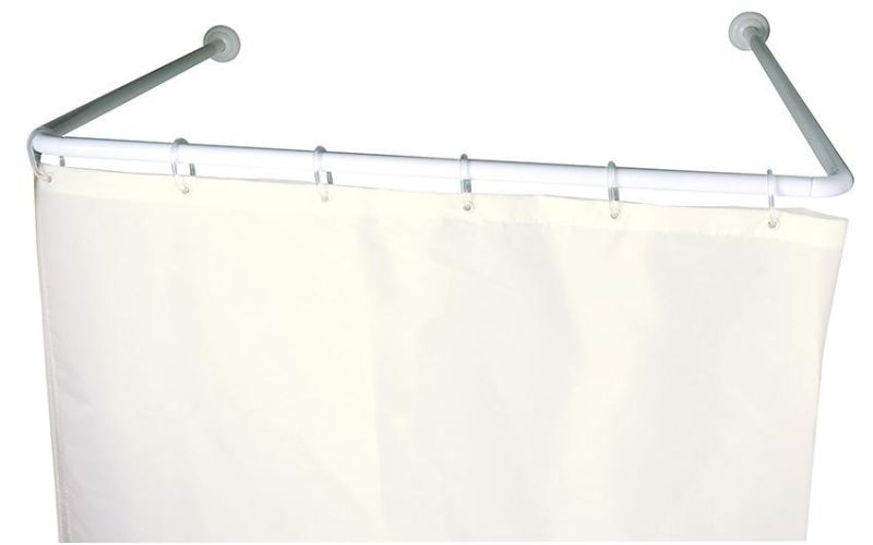 Aluminum U Shape White Shower Curtain Rod
