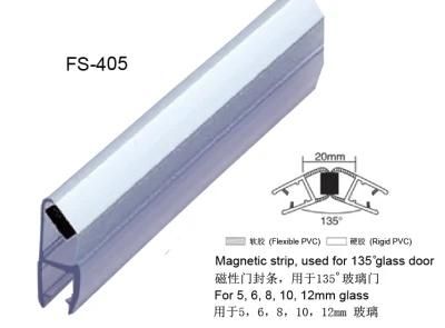 135 Degree White Magnetic Seal Strip for Shower Glass Door