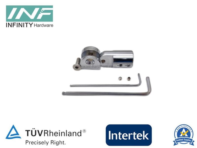 Brass Tube to Wall Mounted Shower Connector for Glass Fitting with Movable Function and Wall Mount Plate