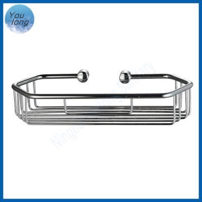 Stainless Steel Wire Shower Shelf Chrome Bathroom Rectangle Basket