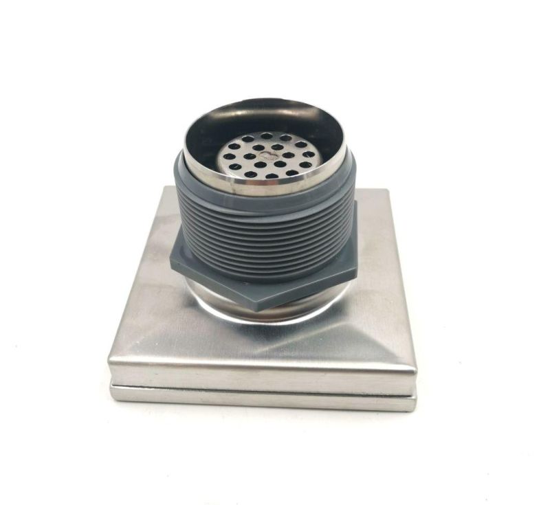 Stainless Steel Floor Strainer Square Shower Drain with 4 Inch Dimension