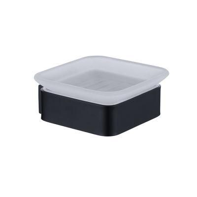 Modern Square Design Matt Black SUS304 Stainless Steel Bathroom Soap Dish Holder