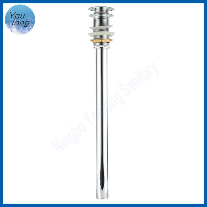 Pop up Drain with Long Pipe 40cm Brass Basin Drain