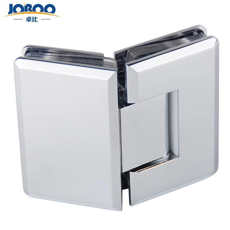 Joboo Zb540 Obligation Customizable Chrome Satin Brass Glass Mount 135 Degree Tempered Glass Door Hinges Connector Bathroom Accessories