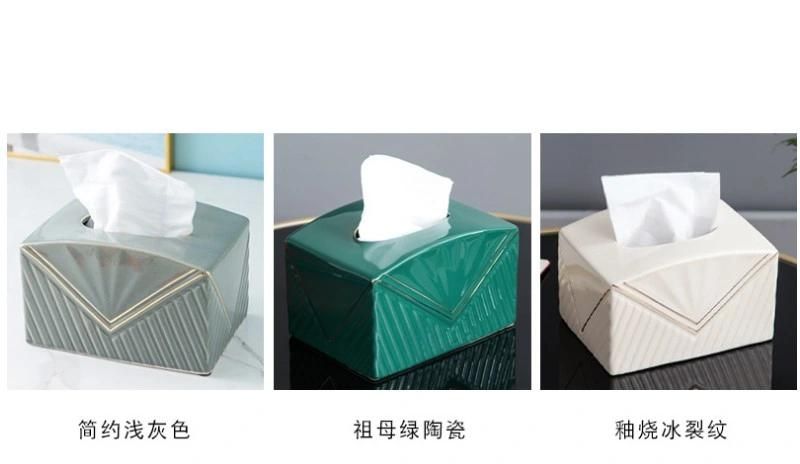 High Quality Storage Box Home Crafts Hotel Special Tissue Box Noble and Elegant Ceramic Tissue Box