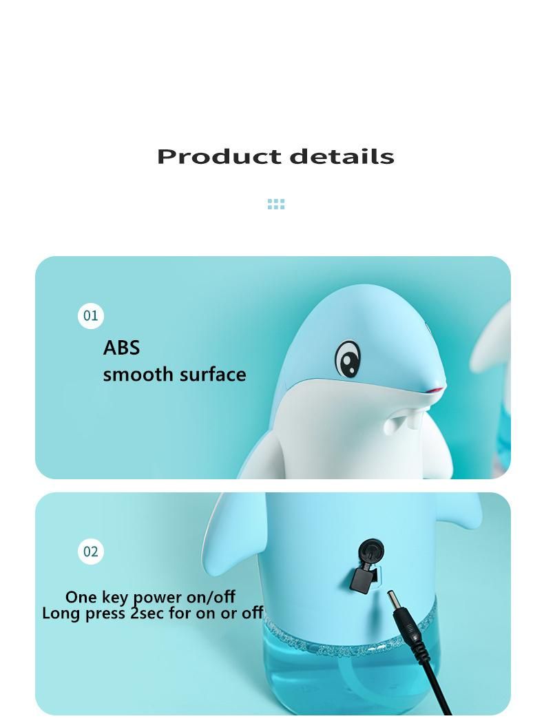 New 2021 300ml Infrared  Touch Free Portable Foam Soap Dispenser for Bathroom Kitchen Touchless Sensor Dispenser Adorable Cute Penguin Soap Dispenser