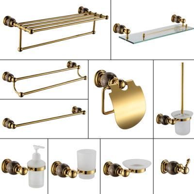 Bathroom Ceramic Accessories Luxurious Gold Paper Holder Accessories Set