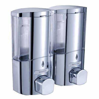 FLG Two Chamber Clear Choice Shower Soap Shampoo Dispenser Chrome