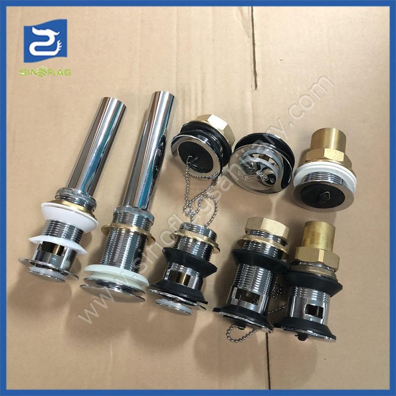 Click Clack Brass Drain Bathroom Siphon with 40cm Stainless Steel Pipe