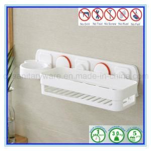 Multi-Function Bathroom Plastic Storage Organizing Rack with Air Vacuum Suction Cup