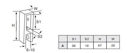 Stainless Steel 10*30mm Rectangle Tube to Glass Connector for Glass Fitting with Adjustable Function