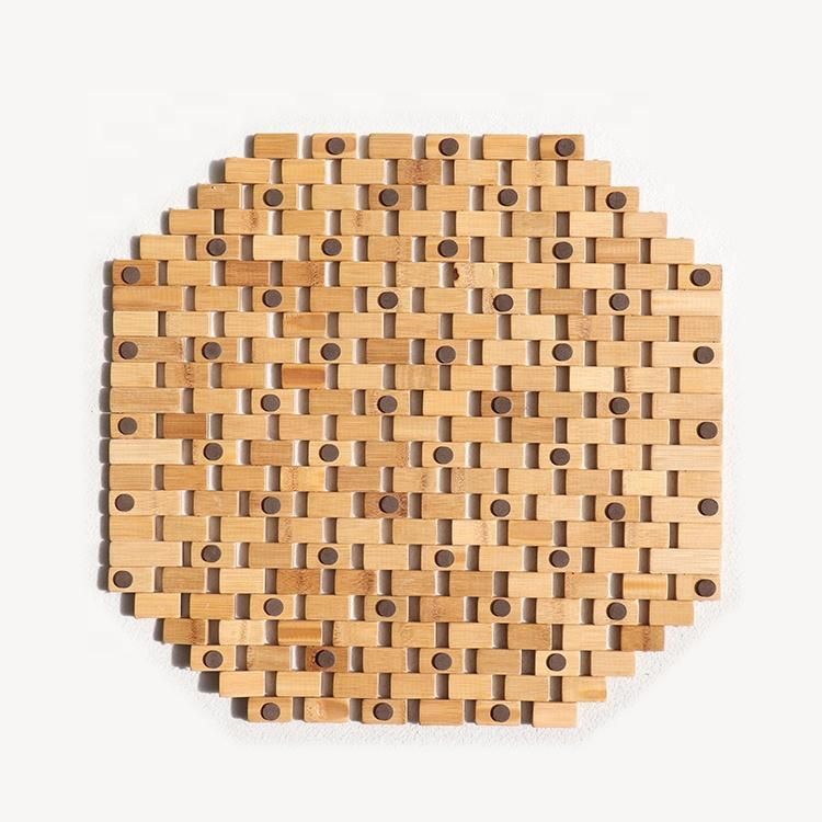 Amazon Hot Selling Customized High Quality Natural Synthetic Wood Mat Bathroom Bamboo Mat