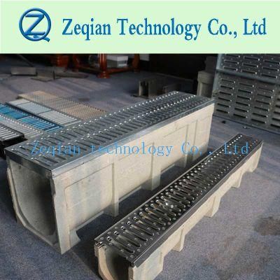Stamping Steel Cover Polymer Concretetrench Drain for Rainwater Drainage