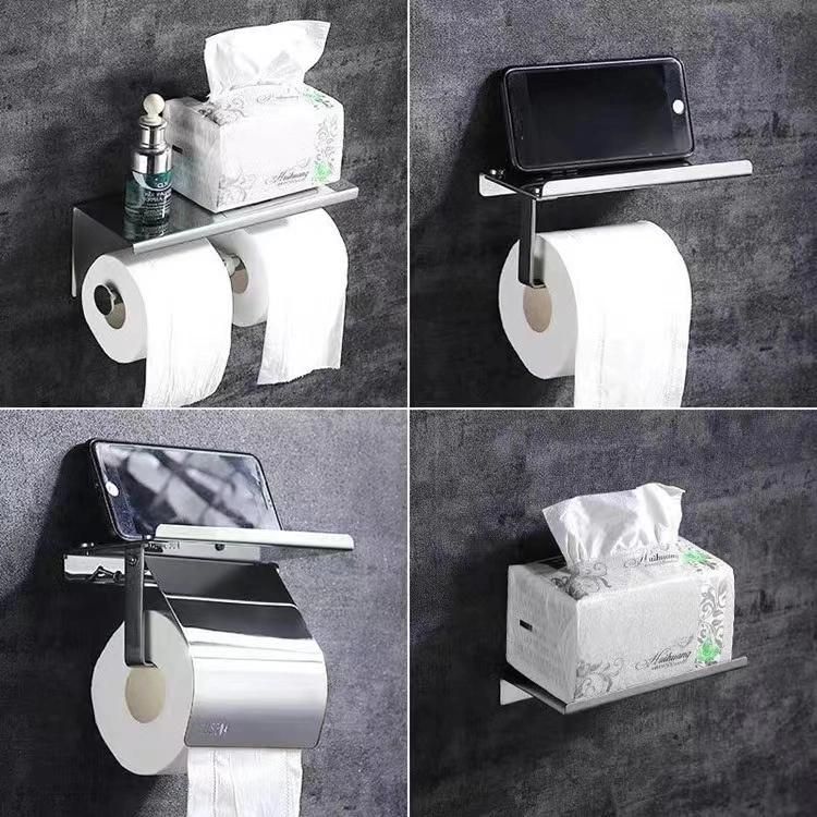 Hanging Toilet Paper Roll Holder Stainless Steel Ttoilet Paper Phone Holder Freestanding Toilet Paper Holder in Bathroom