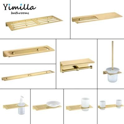 Luxury Bathroom Set Brushed Golden Accessories Bathroom Fittings