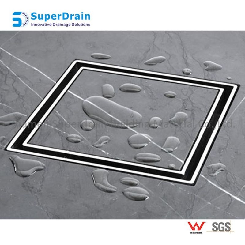 Factory Directly Sale Ss Square Floor Drain Channel with Tile Insert Grate